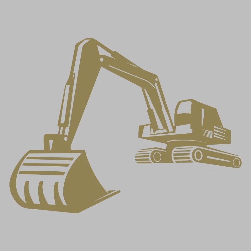 Excavator Silhouette, Precise Design for Construction Equipment