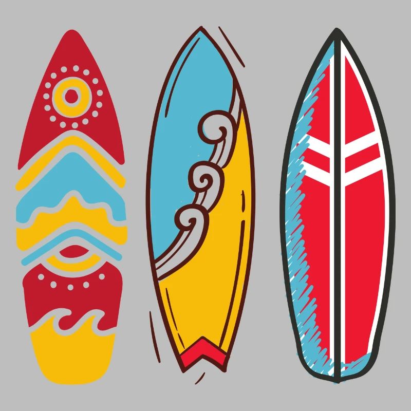 Trois planches surf pop art