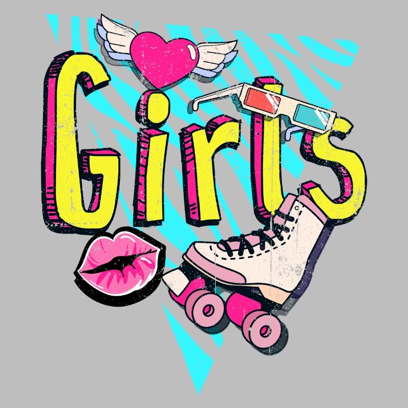 Filles Retro Roller Pop Art