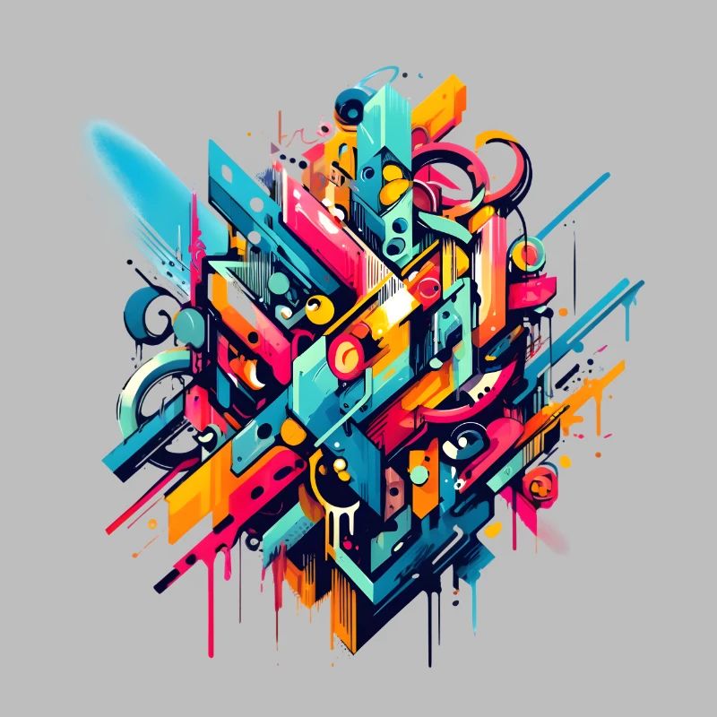 Coole bunte dynamische Graffiti-Illustration