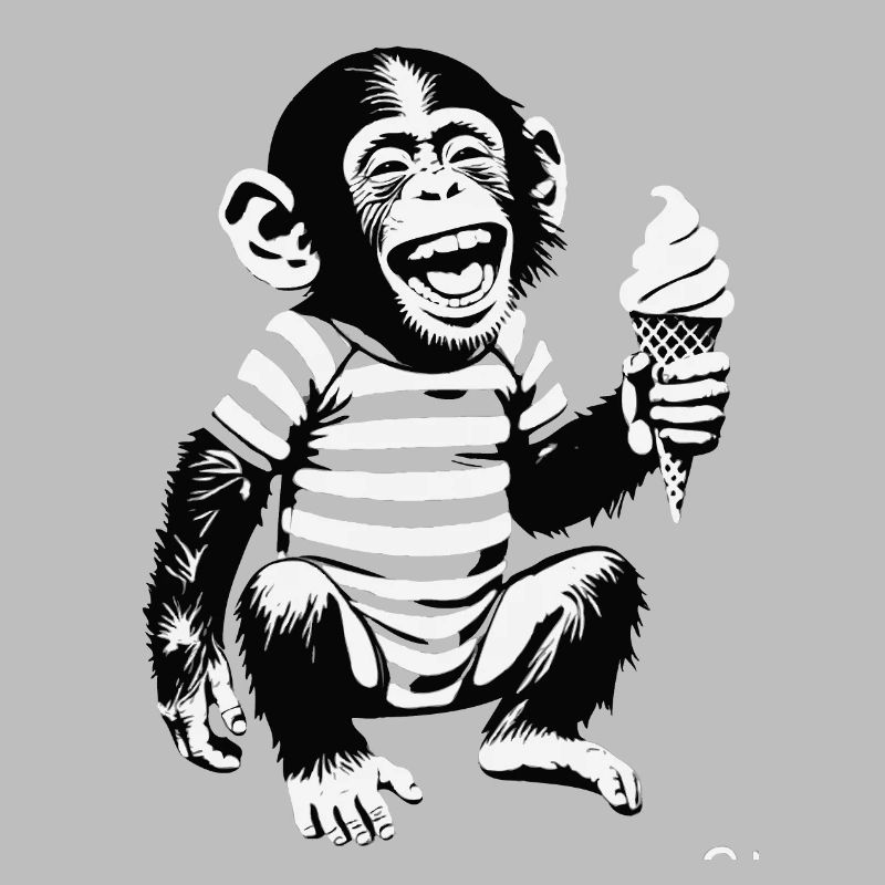 Verspielter Affe mit Eiscreme-Design