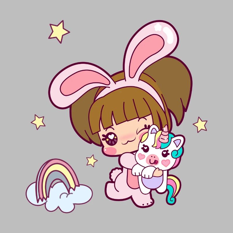 Mädchen und Einhorn
