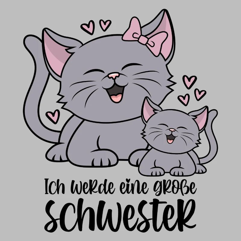 Ich werde eine große Schwester Katze Katzen Kinder