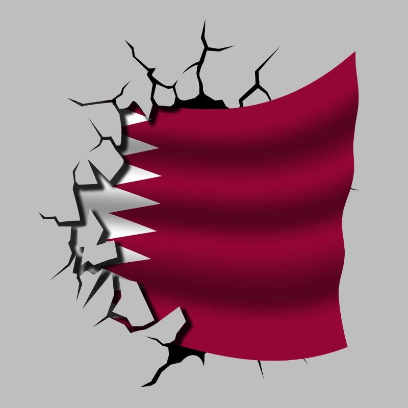 Drapeau du Qatar - Qatar - Drapeau Broken Design