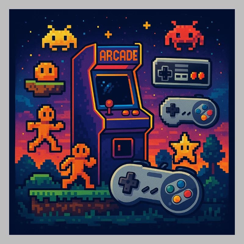 Retro Pixel Arcade Gaming Design