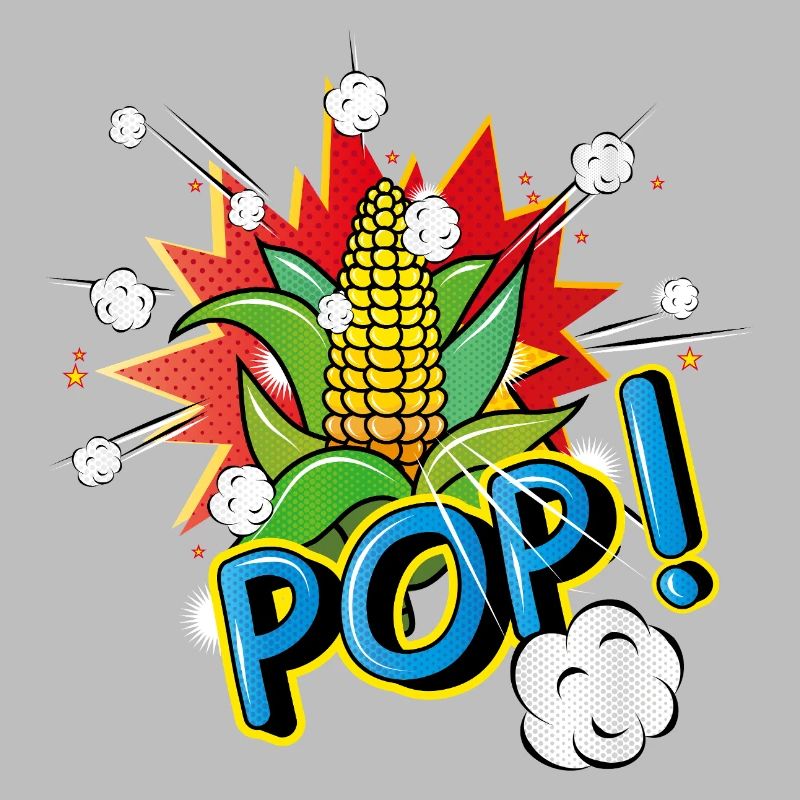 Pop Art Style Corn on the Cob with Popcorn Effect