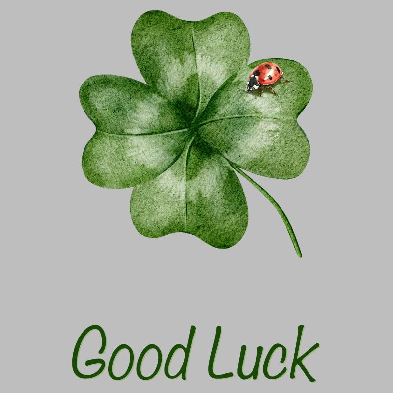 Good Luck – Shamrock with Ladybug