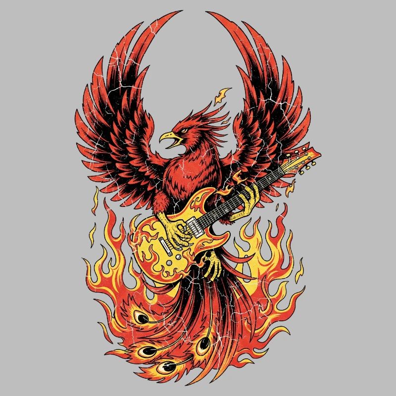 Fiery Eagle Guitare Rock Design
