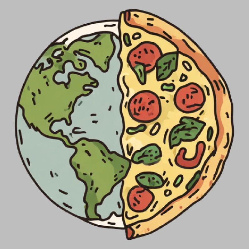 Conception de la tranche de pizza de la terre