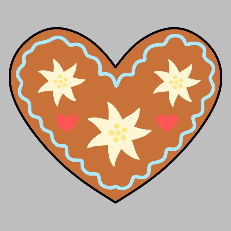 Frosted Heart Gingerbread Design