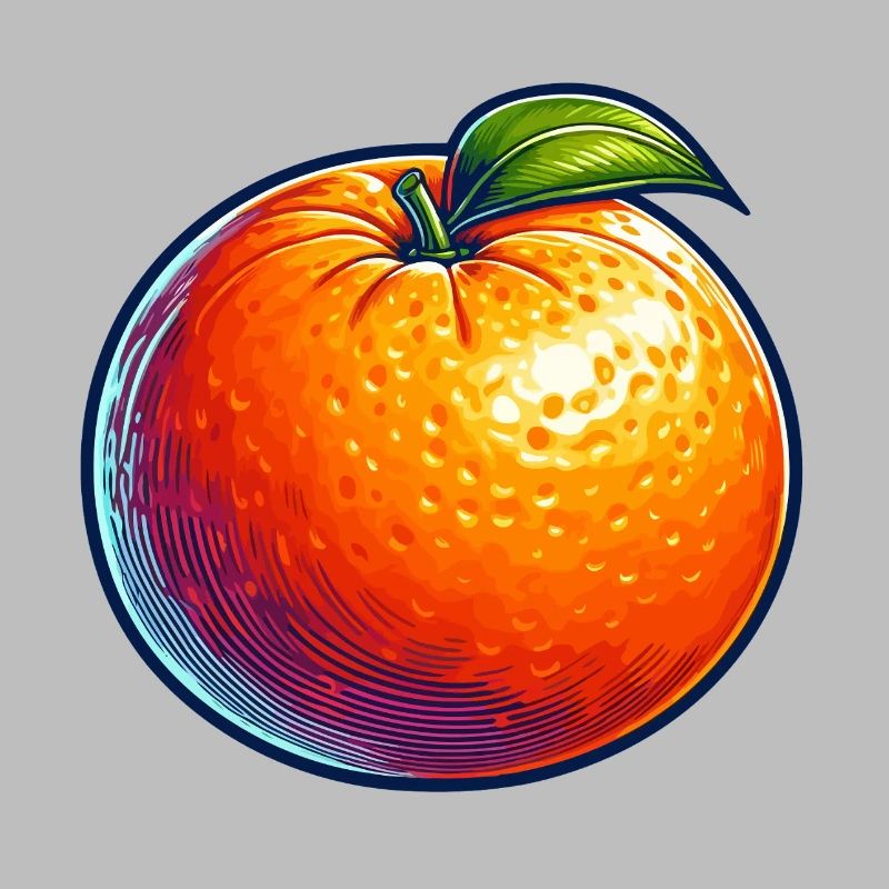 Orange Pop Art Fruit Éclatant