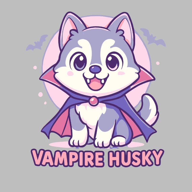 Conception de marionnette husky vampire mignon