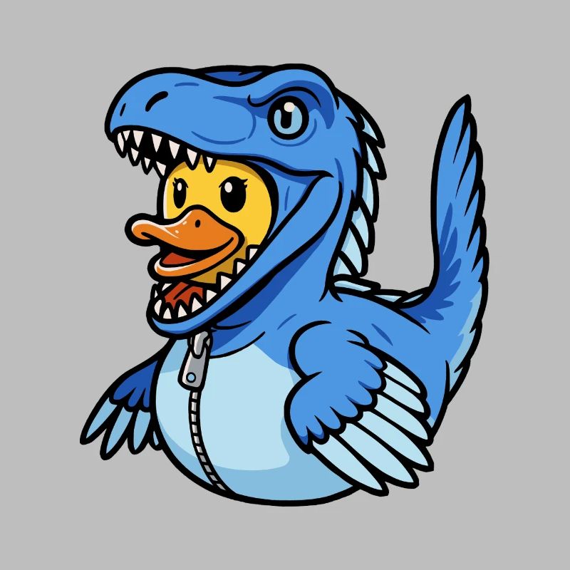 Jungle dinosaur with Velociraptor