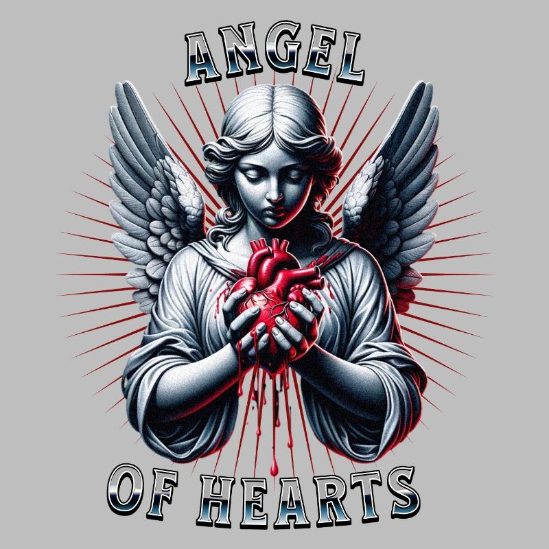 Engel mit blutendem Herz