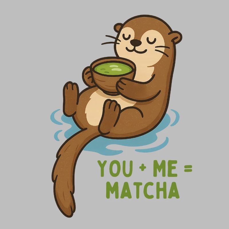 Otter with matcha cuddle time