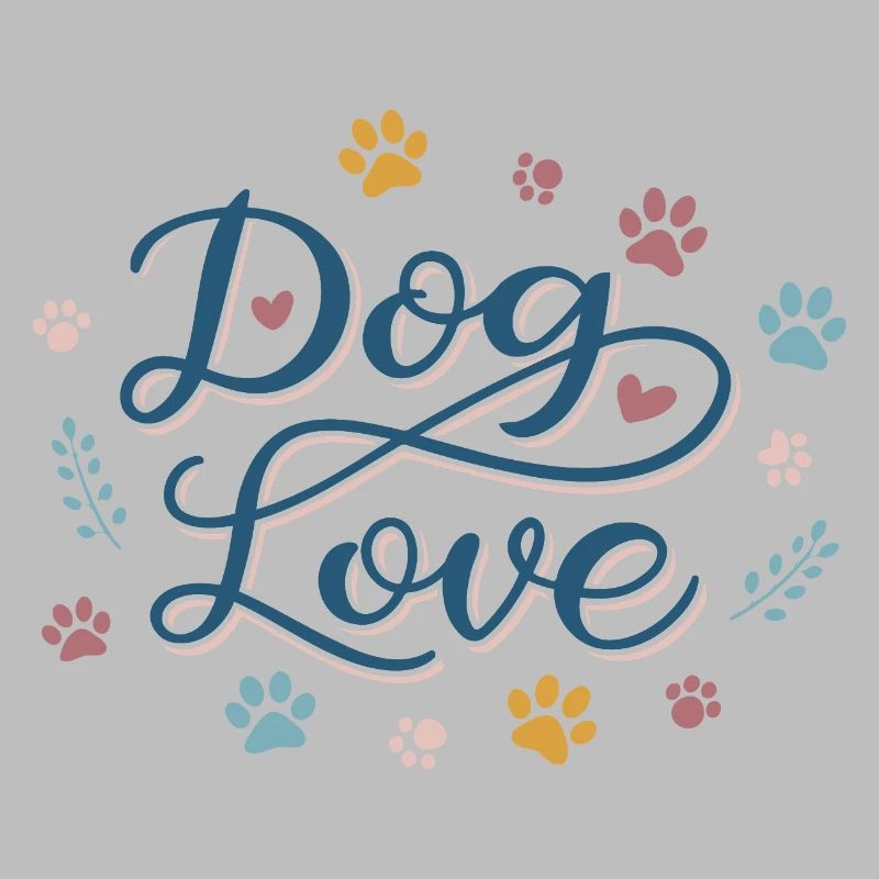 Dog Love Script Pastel Paw