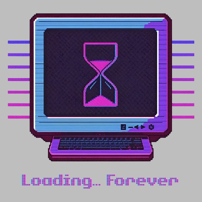Forever Loading Retro PC Neon Design