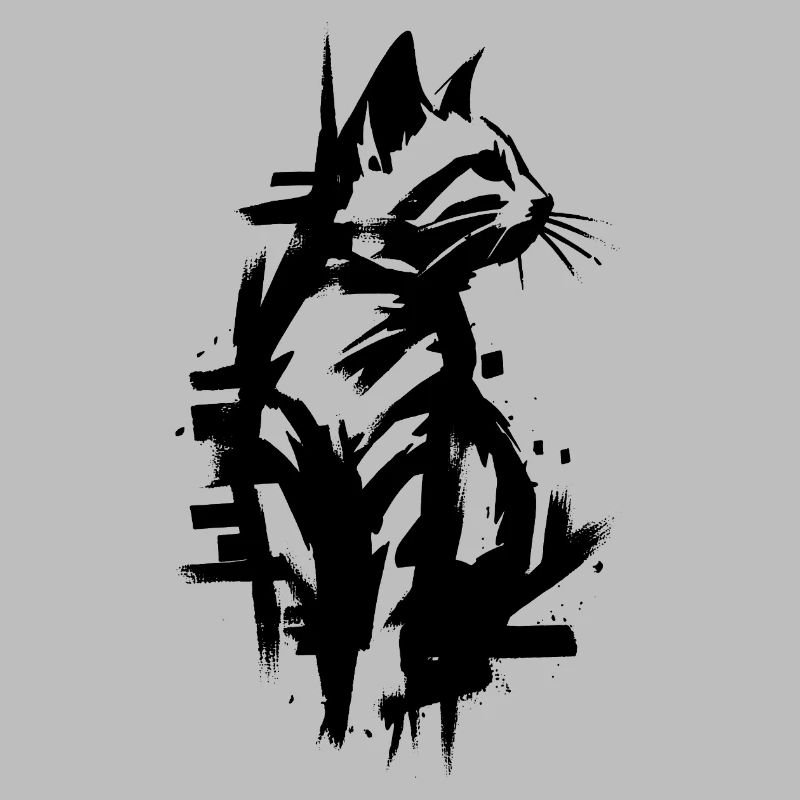 Conception de graffiti noir chat