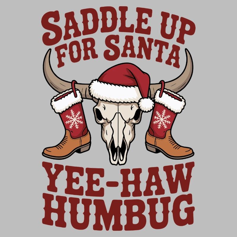 Saddle Up For Santa Yee-Haw Humbug Christmas Desig