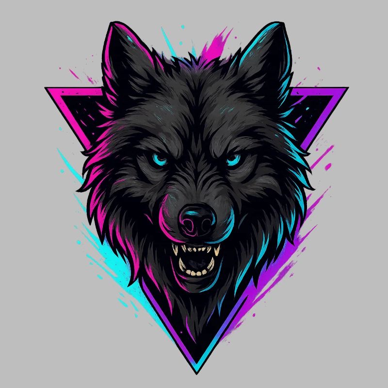 Neon Wolf in Violet Pink Triangle