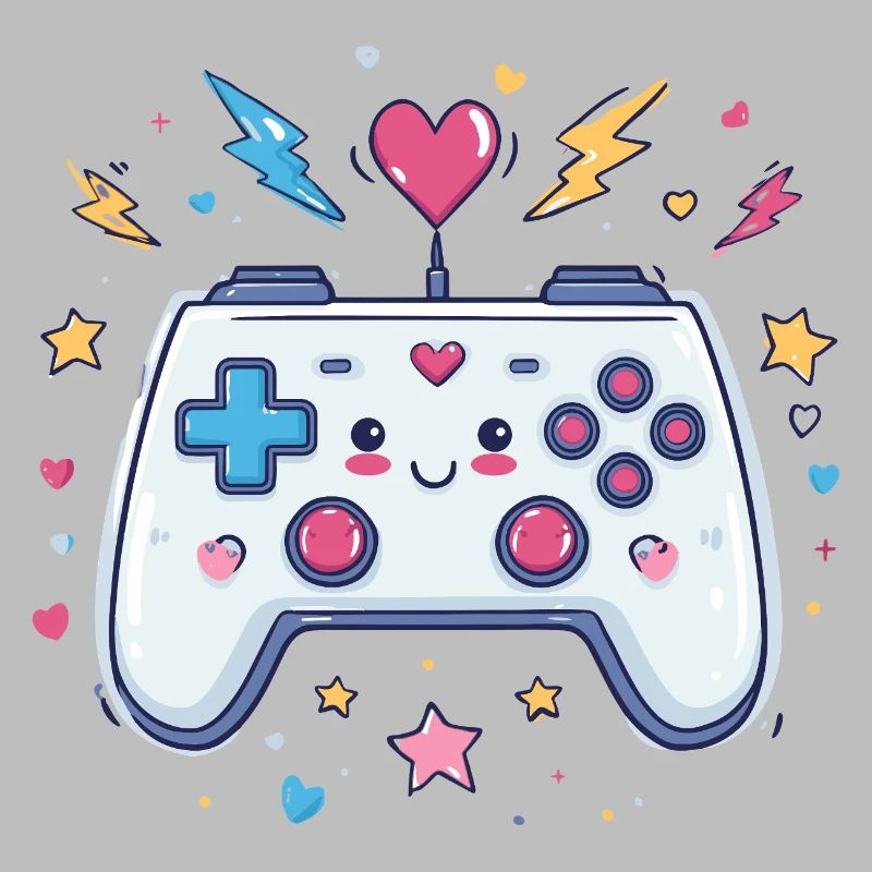 Heart Controller Doodle Pixel Pop