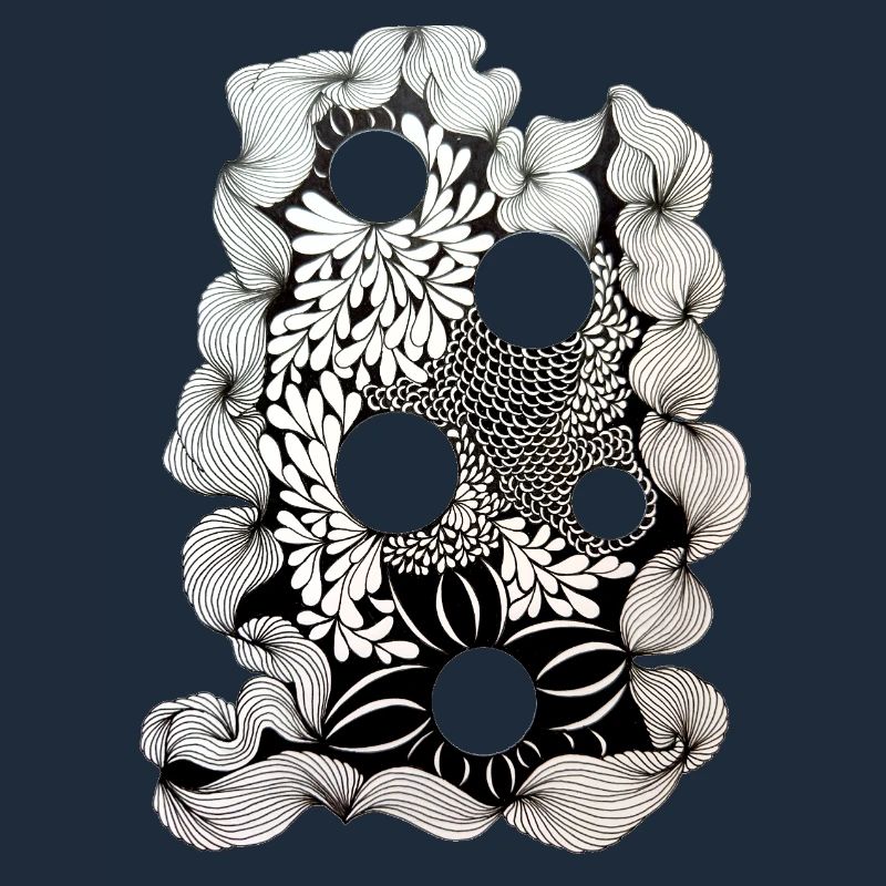 Schwarze Blütenring-Muster