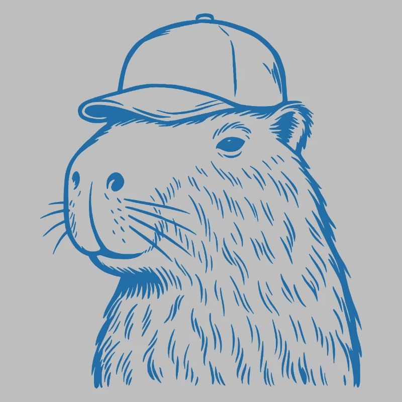 Capybara mit Baseballkappe