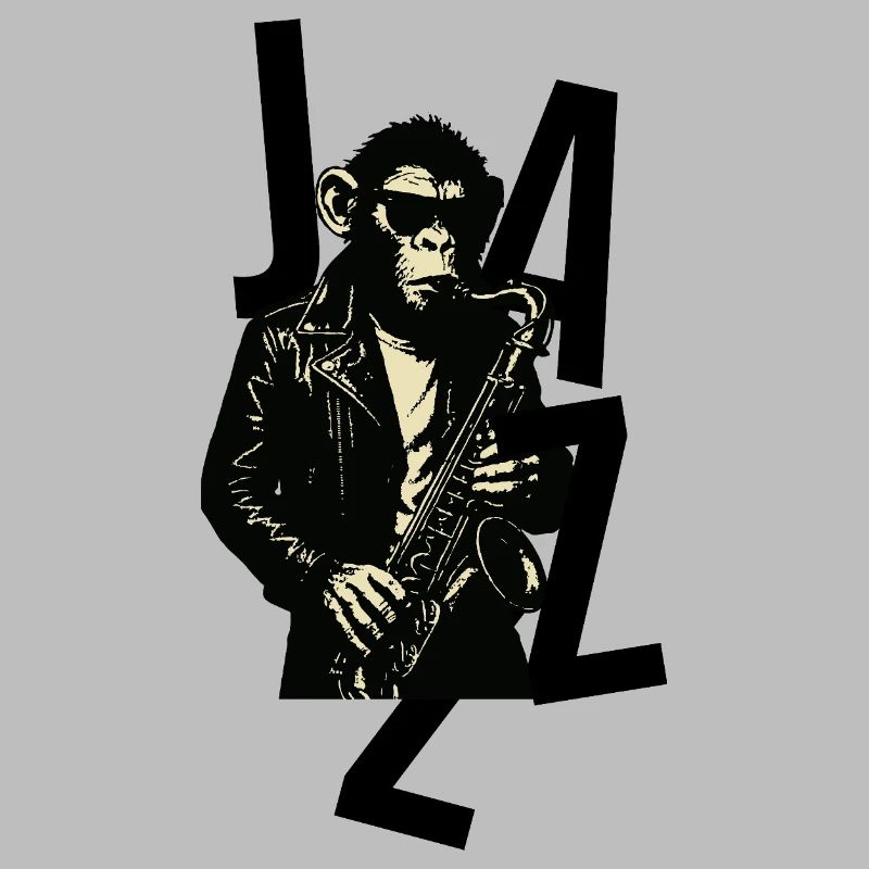 Saxophonaffe im Leder