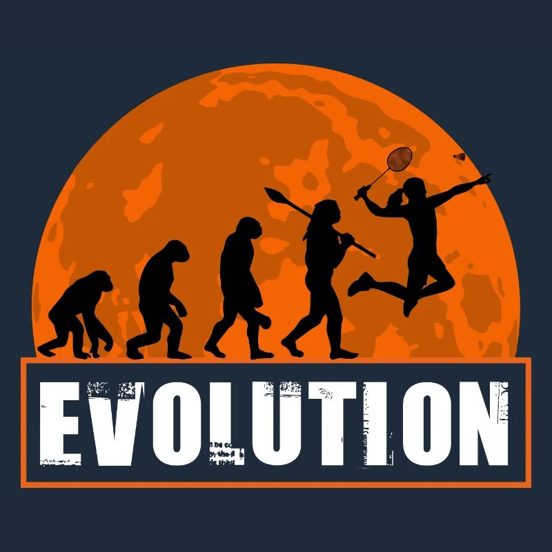 Badminton Evolution Player Smash Racket Sport Art