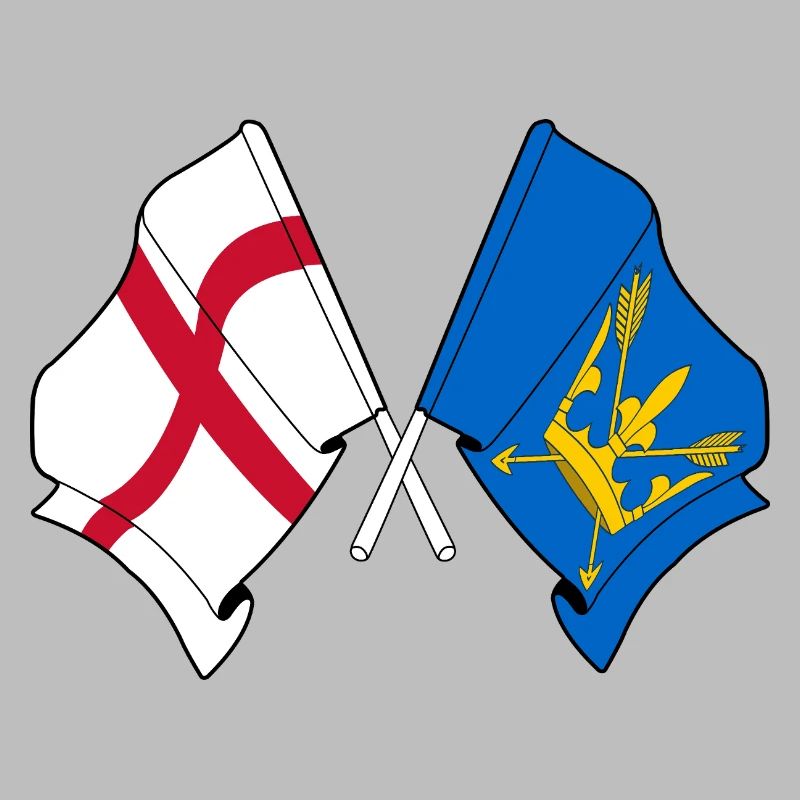 Drapeaux croisés du Suffolk et de l’Angleterre