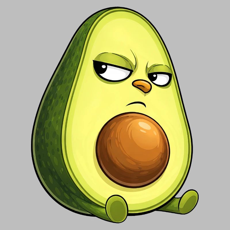 Coole Avocado mit Sonnenbrille skeptischer Blick