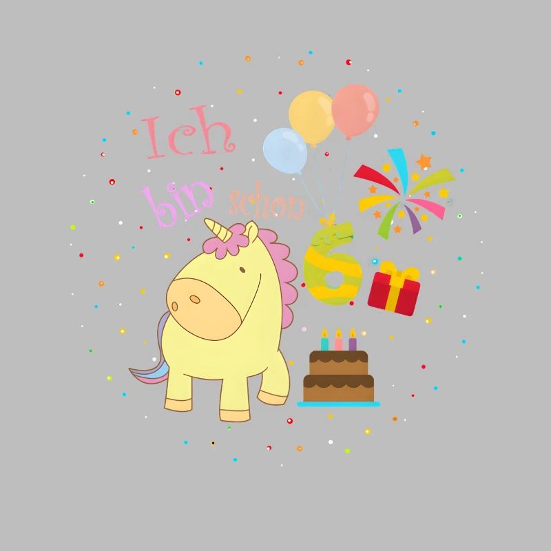 Ich bin schon 6 Einhorn Geburtstag Mädchen