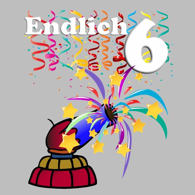 Endlich 6 - 6. Geburtstag mit Konfetti
