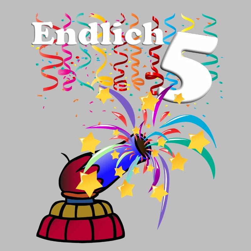Finally 5 - 5th birthday with confetti