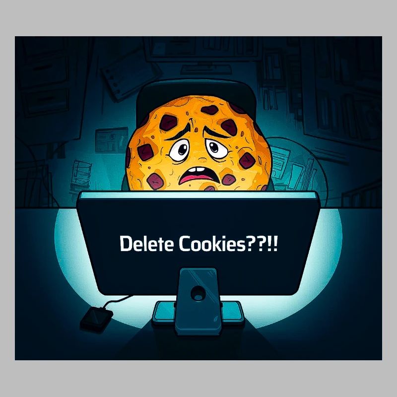 Shy Cookie at Computer