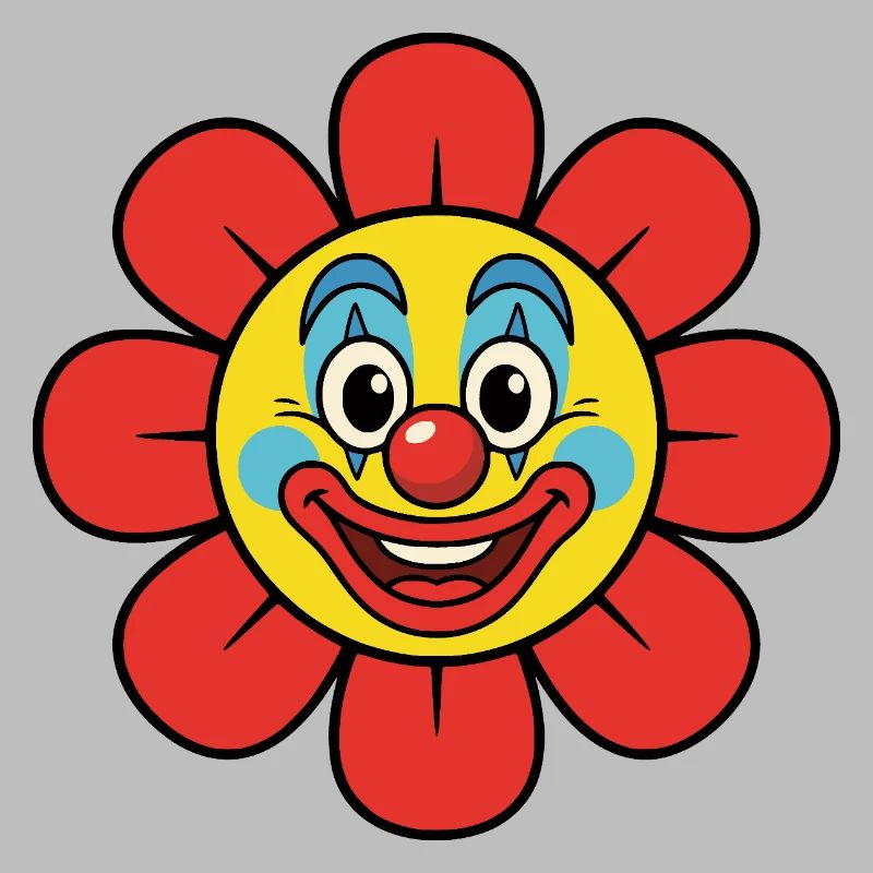Fleur de clown de carnaval, costume de fleur éclaboussée
