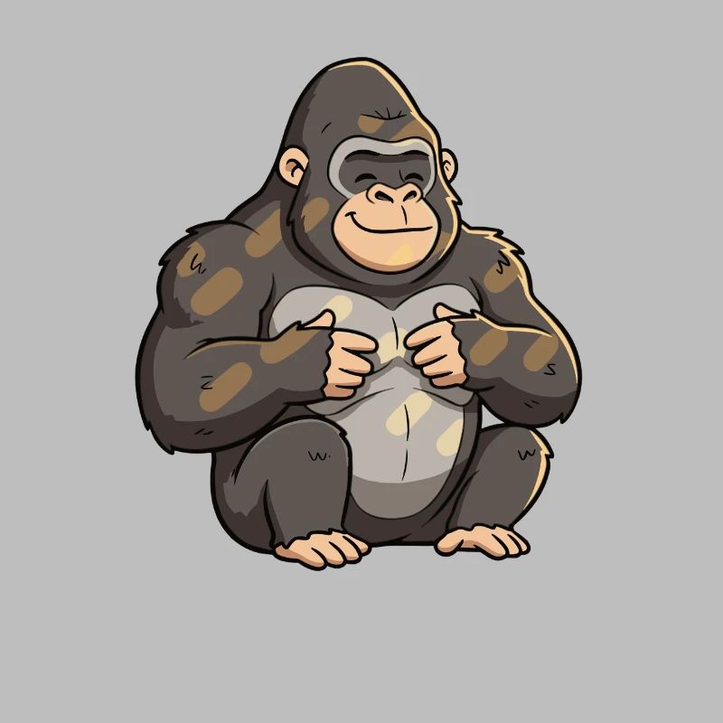Lächelnder Gorillamaskottchen