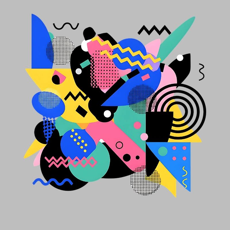 Memphis Style Pattern Retro 80s Geometry Abstract