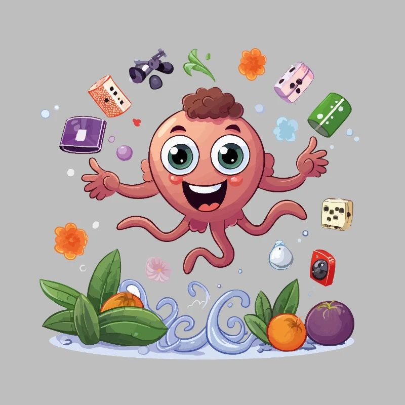 Colorful fruit squid