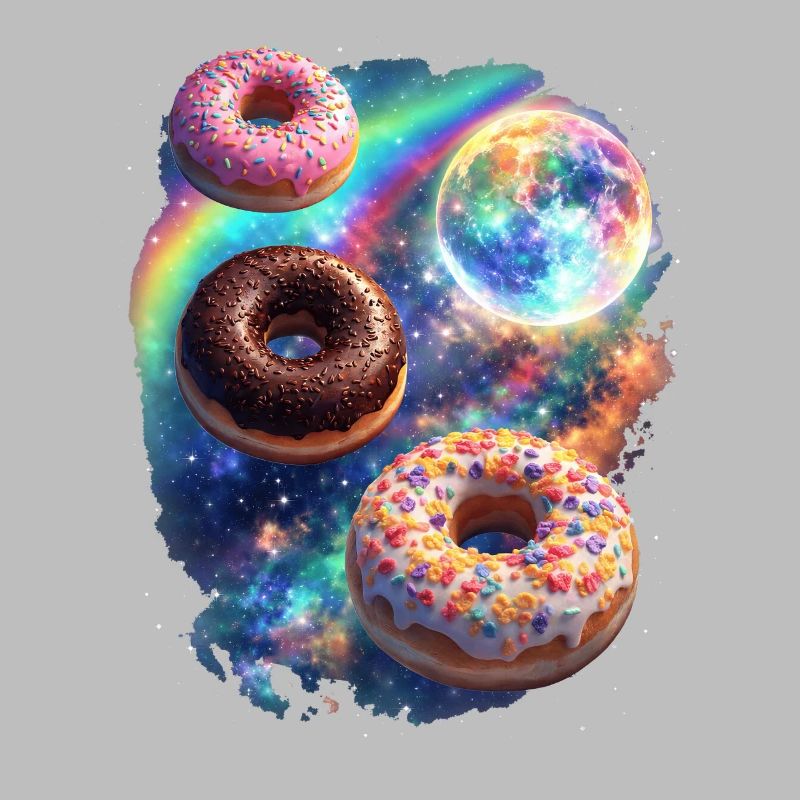 Kosmische Donuts im Farbrausch