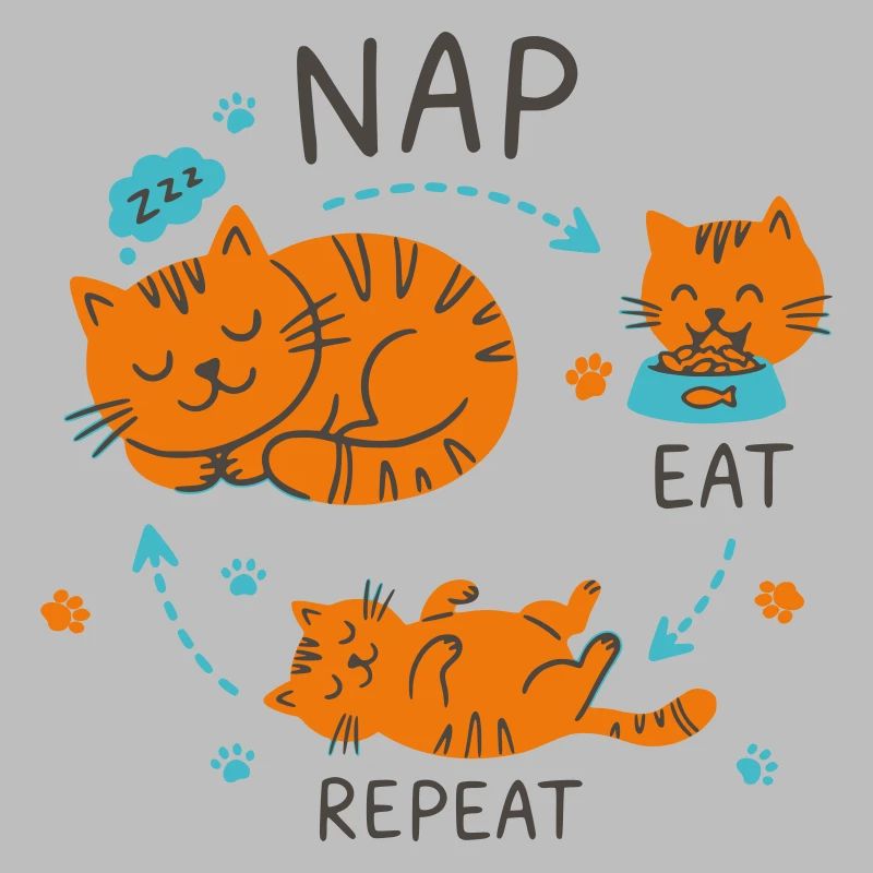 Nap Eat Repeat Katzendesign