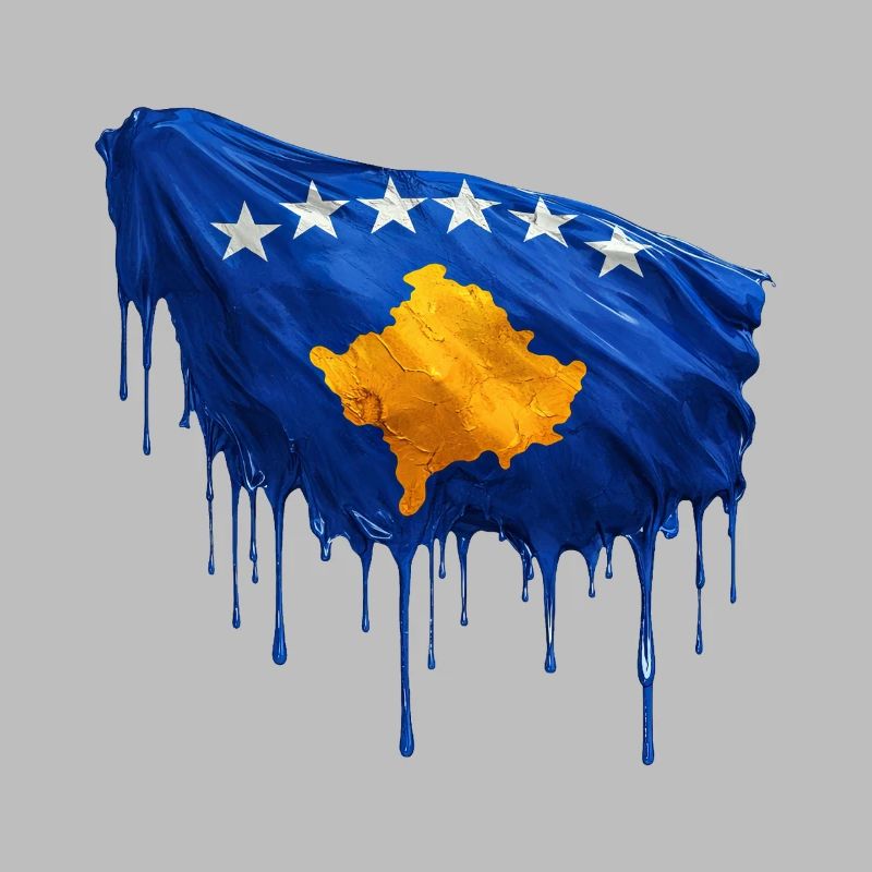 Drapeau du Kosovo couleur colorée