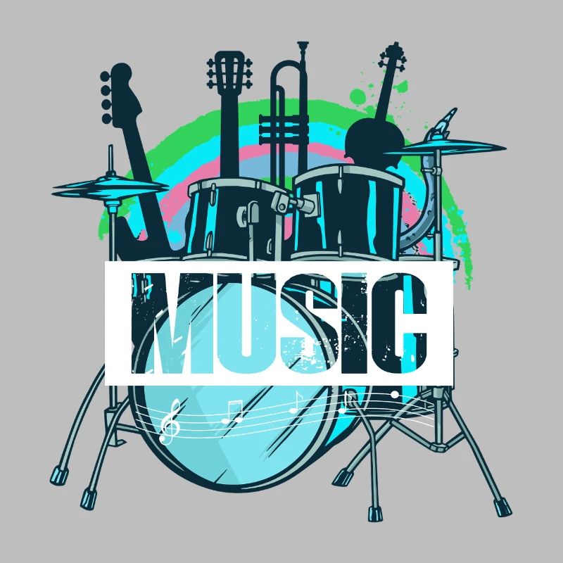 Vibrant Drum Set Splash