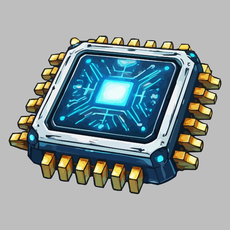 Leuchtender Mikrochip Digitalkern