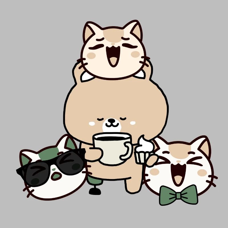 Ours mignon avec prothèse de jambe, café et cupcake