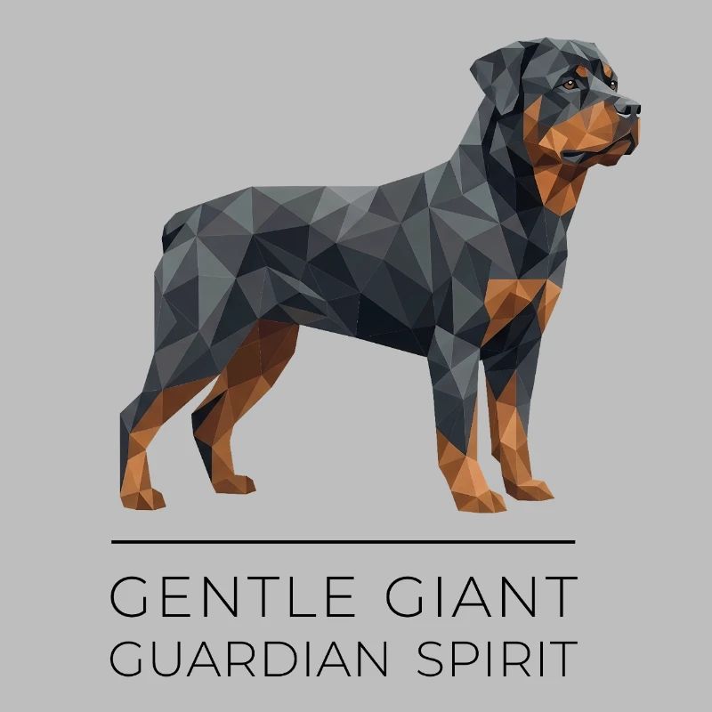 Art Low-Poly Rottweiler - Géant doux