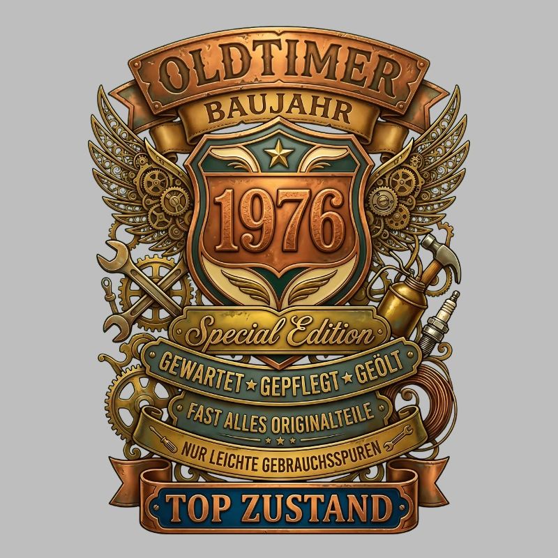Oldtimer 1976 Geburtstag Retro Steampunk