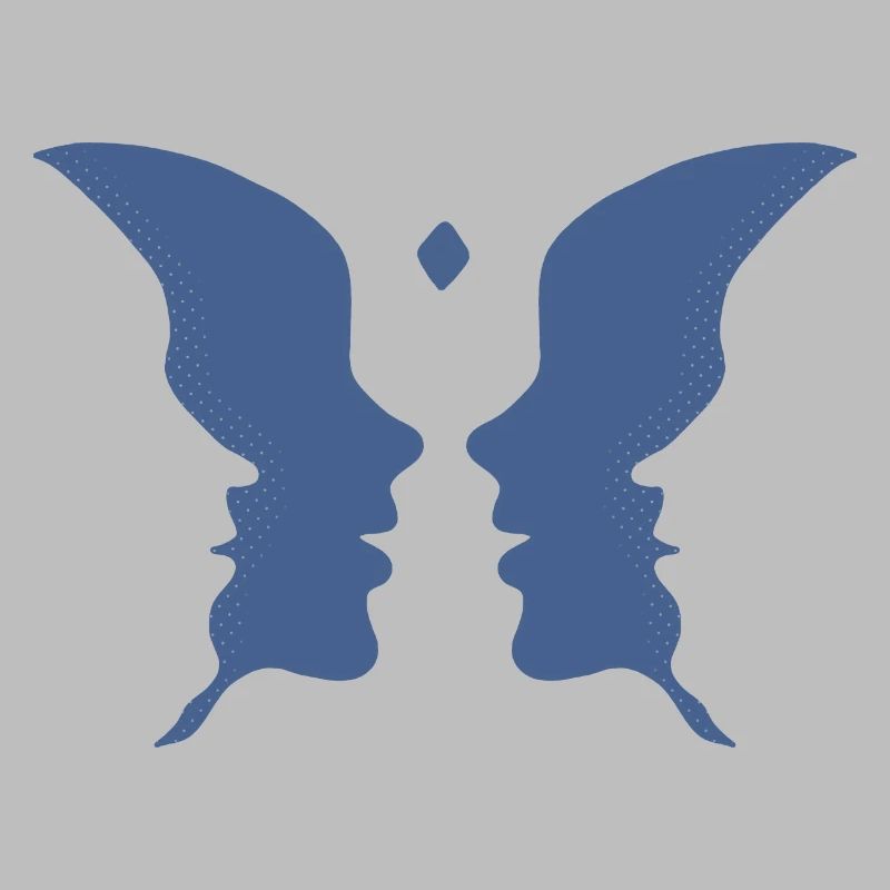 Küssende Gesichter oder ein Schmetterling