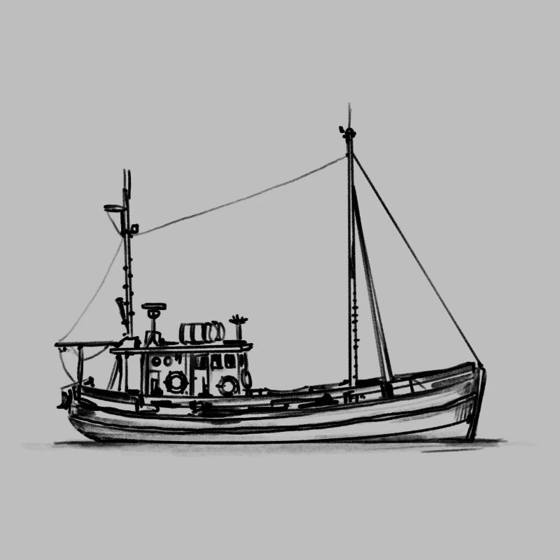 Fischkutter & Krabbenkutter - Illustration