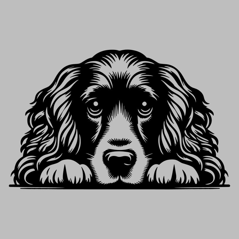 Cocker Spaniel Head with Paws